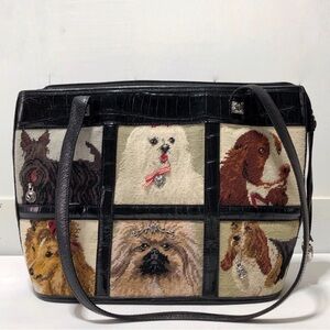 Brighton Retired Doggie Diva Needlepoint Tapestry Tote Bag